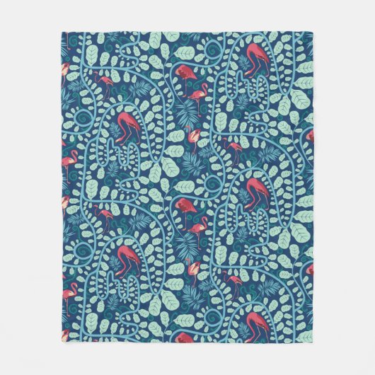 Lush Flamingo Oerwoud Fleece Deken (Voorkant)
