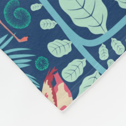 Lush Flamingo Oerwoud Fleece Deken (Hoek)