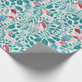 Lush Flamingo Oerwoud Pattern *Soft Breeze* Cadeaupapier (Hoek)