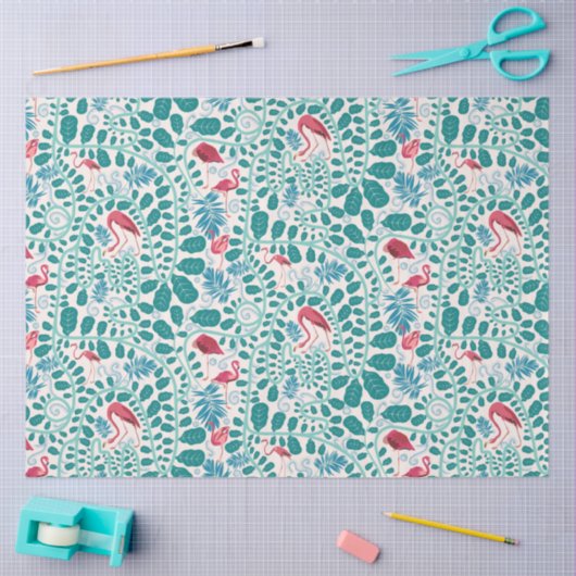 Lush Flamingo Oerwoud Pattern *Soft Breeze* Tissuepapier (Craft)