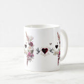 Lush Floral Cluster Velvet Hearts Classic Mug Gift Koffiemok (Voorkant rechts)