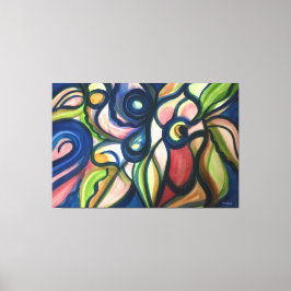 Lush Floral Modern Art Stretched Canvas Afdrukken