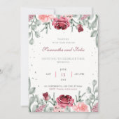 Lush Floral Waterverf Country Wedding Invitation Kaart (Voorkant)