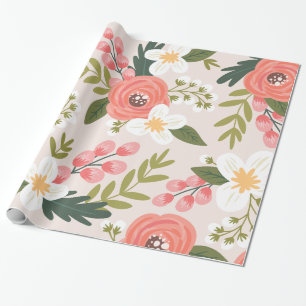 Lush Florals Blush Pink Patroon Cadeaupapier