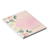 Lush florals white coral peach zomernaam notitieblok (Schuin)