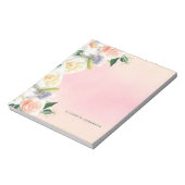 Lush florals white coral peach zomernaam notitieblok (Linkerzijde)