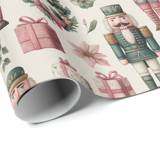 Lush Florals with Holiday Nutcracker Cadeaupapier (Rol Hoek)