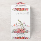 Lush Flowers Alles-in-één bruiloft uitnodiging (Buitenkant)