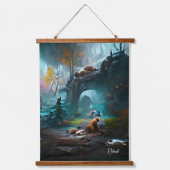 Lush Forest Landscape en Savannah natuur sunset Hangend Wandkleed (Voorkant)