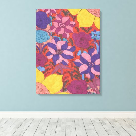 Lush Garden Boho Art Canvas Print (Insitu (Houten vloer))