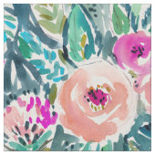 Lush Garden Waterverf Floral Stof (Close Up)