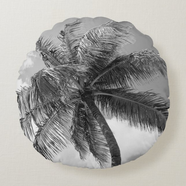 Lush Glam Palm Tree 2 Rond Kussen (Voorkant)