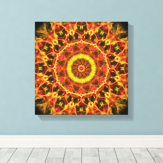 Lush Glow kaleidoscoop Canvas Afdruk (Insitu (Houten vloer))
