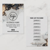 Lush Gold Vein Perfume Fragrance List Visitekaartje (Voorkant / Achterkant)