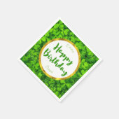 Lush Green Clovers met FAUX Gold Foil Verjaardag Servet (Hoek)