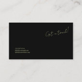 Lush Green Fern Foliage Black Modern Botanical Visitekaartje (Achterkant)