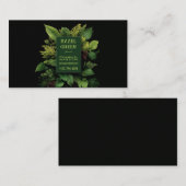 Lush Green Fern Foliage Black Modern Botanical Visitekaartje (Voorkant / Achterkant)