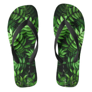 Lush Green Fern Leaves Foto Teenslippers