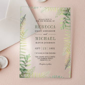 Lush Green Ferns Wedding Acryl Uitnodigingen