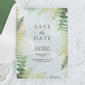 Lush Green Ferns Wedding Save the Date Acryl Uitnodigingen