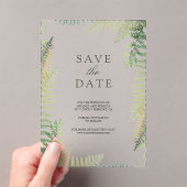 Lush Green Ferns Wedding Save the Date Acryl Uitnodigingen (Insitu (Draagbaar))