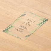 Lush Green Ferns Wedding Save the Date Acryl Uitnodigingen (Laagn)
