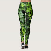 Lush Green Ivy Vine laat fotografisch over Leggings (Achterkant)