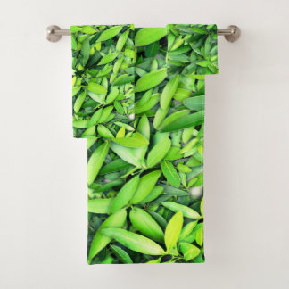 Lush Green Leaves Pattern – Natuur Botanisch Bad Handdoek