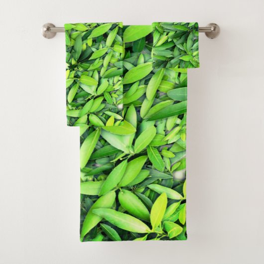 Lush Green Leaves Pattern – Natuur Botanisch Bad Handdoek (Insitu)