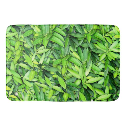 Lush Green Leaves Pattern – Natuur Botanisch Badmat (Voorkant)