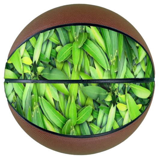 Lush Green Leaves Pattern – Natuur Botanisch Basketbal (Voorkant)