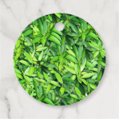 Lush Green Leaves Pattern – Natuur Botanisch Bedankjes Labels (Voorkant)