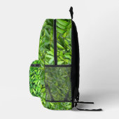 Lush Green Leaves Pattern – Natuur Botanisch Bedrukte Rugzak (Rechts)