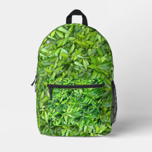 Lush Green Leaves Pattern – Natuur Botanisch Bedrukte Rugzak