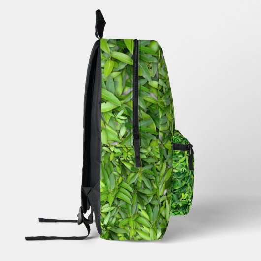 Lush Green Leaves Pattern – Natuur Botanisch Bedrukte Rugzak (Links)
