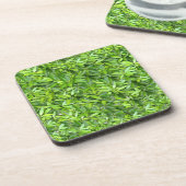 Lush Green Leaves Pattern – Natuur Botanisch Bier Onderzetter (Linkerzijde)