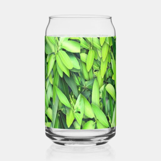 Lush Green Leaves Pattern – Natuur Botanisch Blikvorm Glas (Rechts)