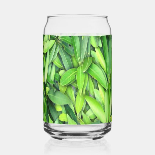 Lush Green Leaves Pattern – Natuur Botanisch Blikvorm Glas (Links)