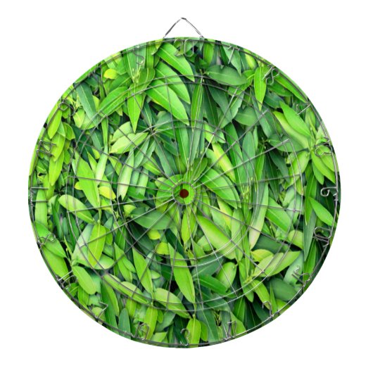 Lush Green Leaves Pattern – Natuur Botanisch Dartbord (Voorkant)