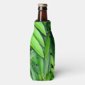 Lush Green Leaves Pattern – Natuur Botanisch Flesjeskoeler (Fles Voorkant)