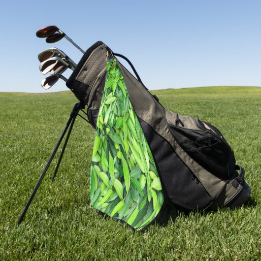 Lush Green Leaves Pattern – Natuur Botanisch Golfhanddoek (Groen)