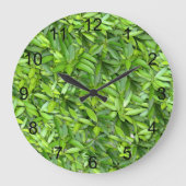 Lush Green Leaves Pattern – Natuur Botanisch Grote Klok (Voorkant)
