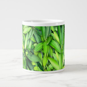 Lush Green Leaves Pattern – Natuur Botanisch Grote Koffiekop