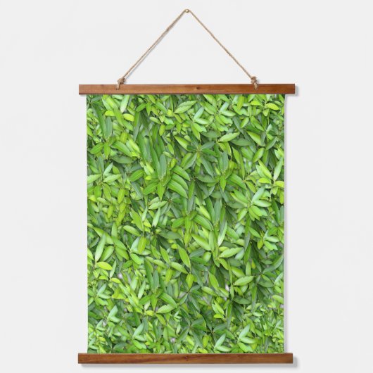 Lush Green Leaves Pattern – Natuur Botanisch Hangend Wandkleed (Voorkant)