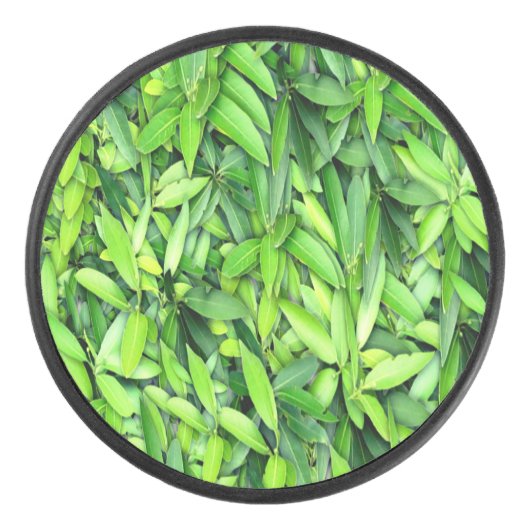 Lush Green Leaves Pattern – Natuur Botanisch Hockey Puck (Voorkant)