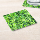 Lush Green Leaves Pattern – Natuur Botanisch Kartonnen Onderzetters (Schuin)