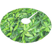 Lush Green Leaves Pattern – Natuur Botanisch Kerstboom Rok (Gekanteld)