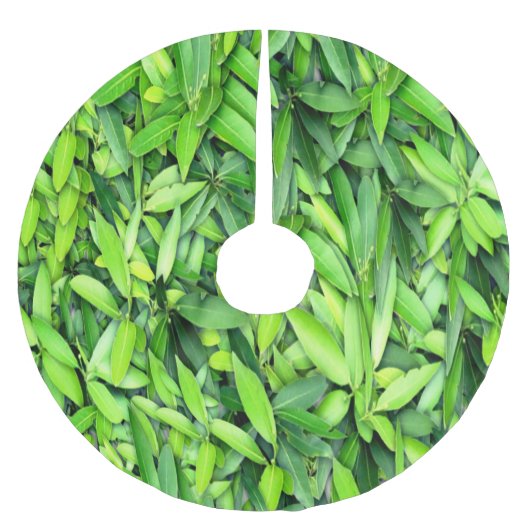 Lush Green Leaves Pattern – Natuur Botanisch Kerstboom Rok (Voorkant)