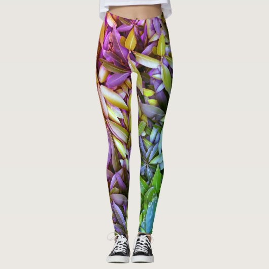 Lush Green Leaves Pattern – Natuur Botanisch Leggings (Voorkant)