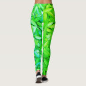 Lush Green Leaves Pattern – Natuur Botanisch Leggings (Achterkant)